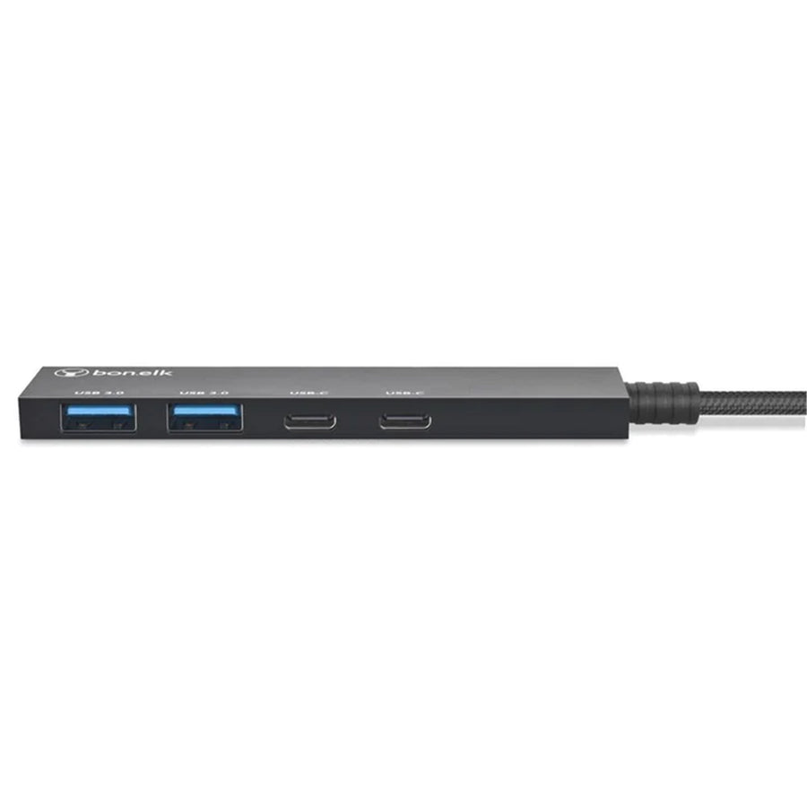 ELK-80059-R - Bonelk Long-Life USB-C 4-in-1 Multiport Slim Hub (Black)