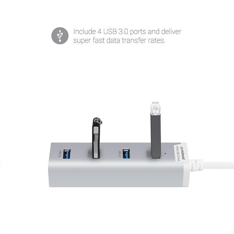 mbeat Stick  4 Port USB 3.0 Hub for Ultrabook & Mac
