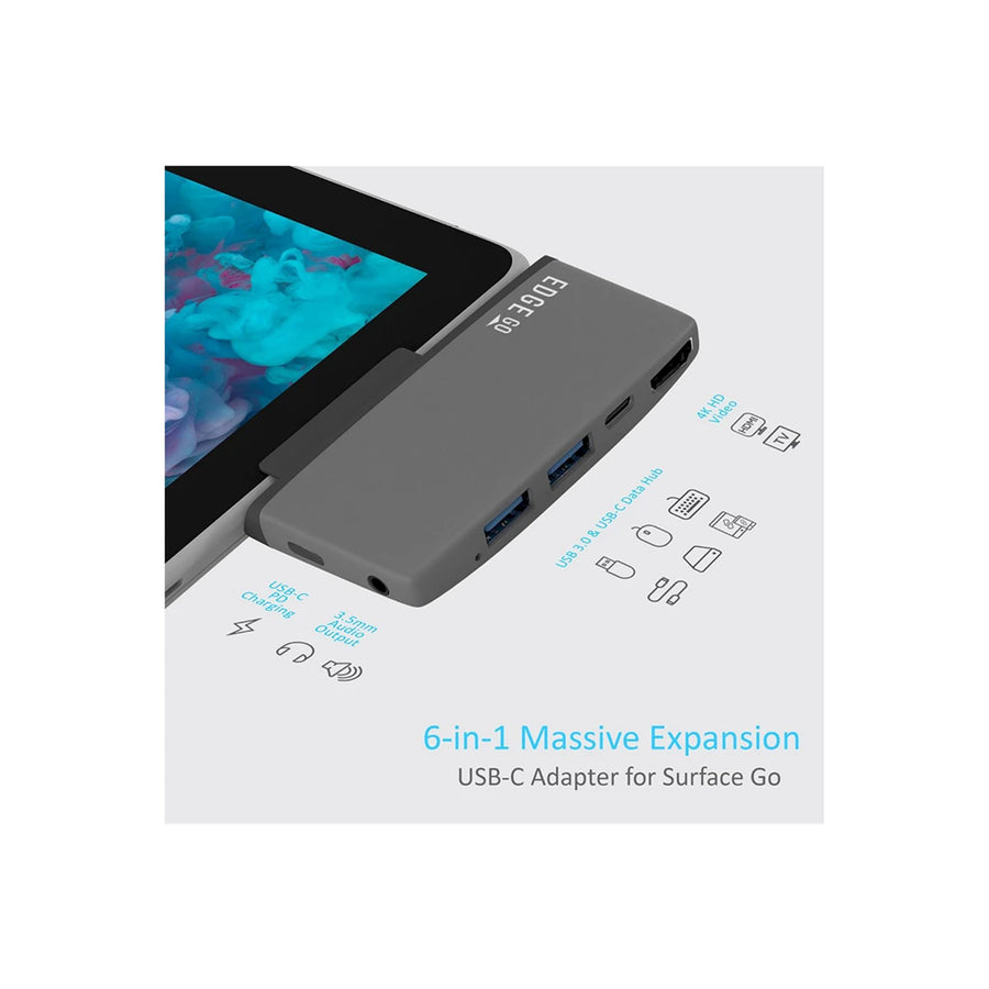 mbeat MB-EGE-G59GRY - Edge Go Multifunktions-USB-C-Hub für Microsoft Surface Go Tablet