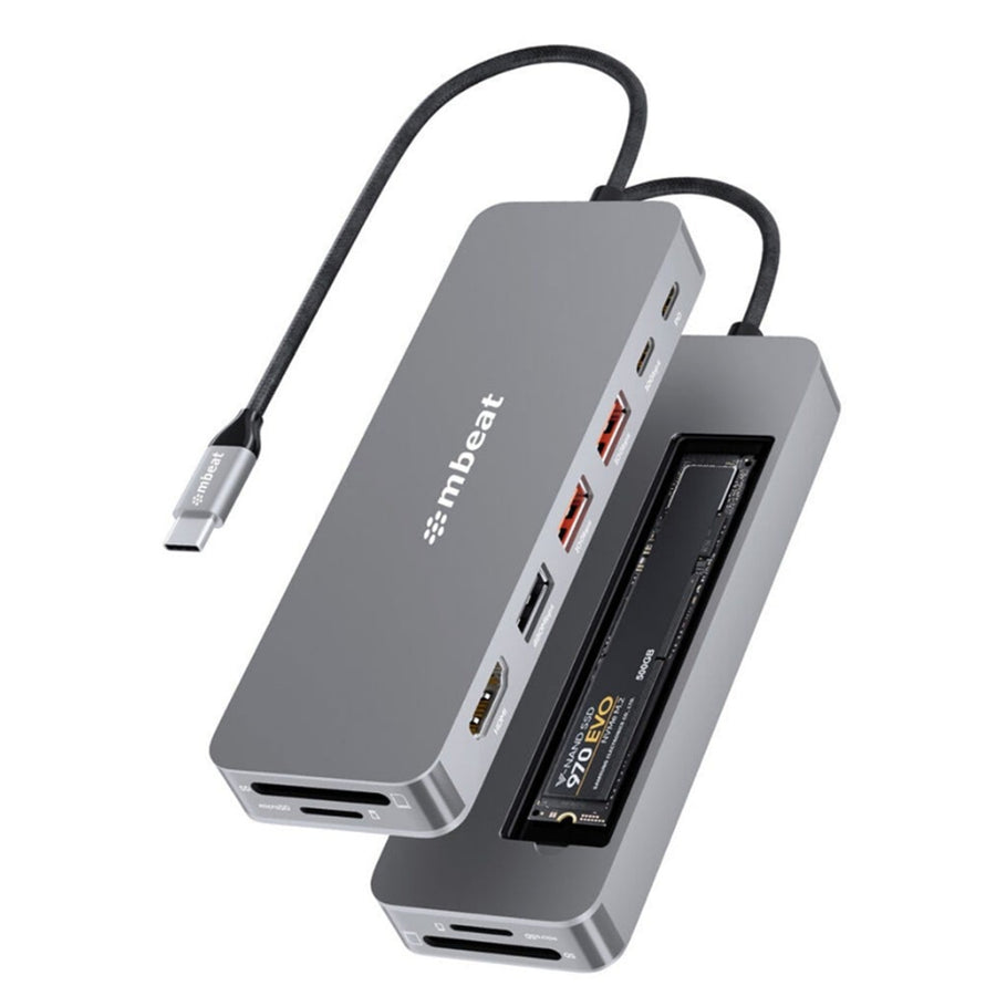 mbeat MB-UCD-HS9  Elite 9-in-1 USB-C Multiport Hub with Built-in M.2 NVMe SSD Enclosure