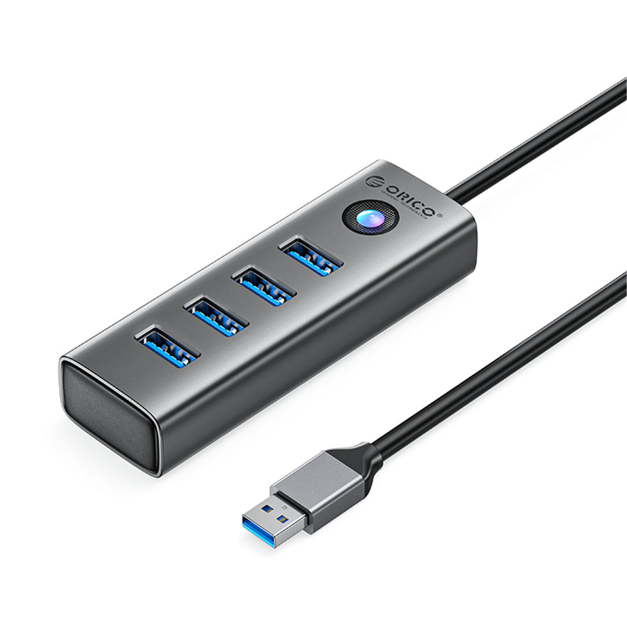 Orico USB-A to 4 Port High Speed USB 3.0 Hub - Grey ( Aluminum Case )