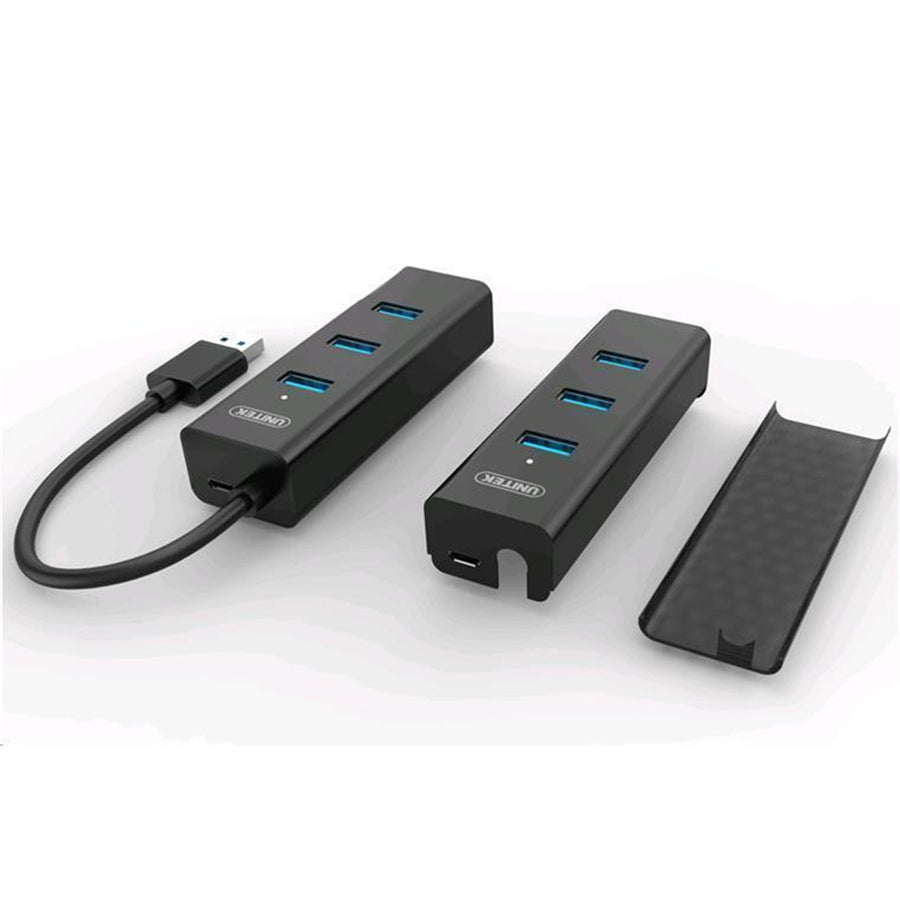 Unitek Y-3089 - USB 3.0 4-Port hub. Super Speed Data Transfer Rate up to 5Gbps. Plug & play. LED