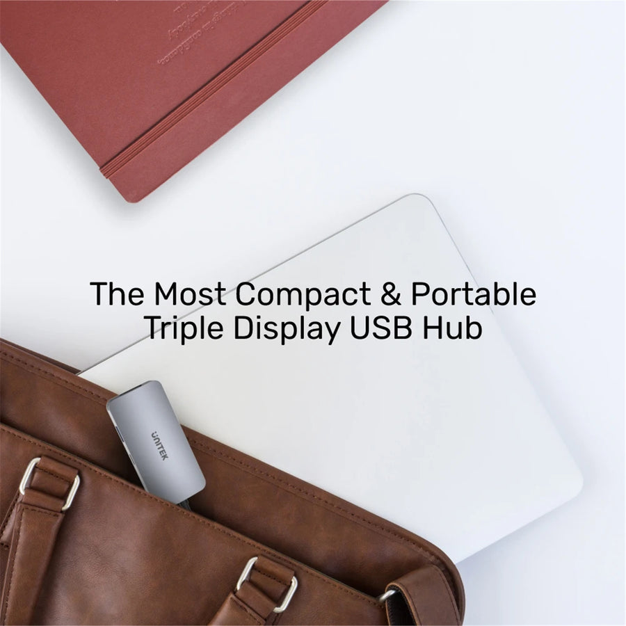 Unitek D1051A - 5-in-1 USB 3.1 Mulit-Port Hub w/ USB-C Connector. Includes 2x HDMI Ports 1x VGA