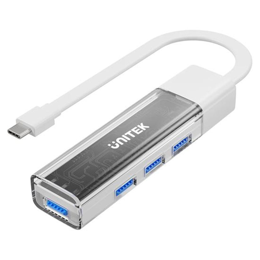 Unitek 4-in-1 USB 3.0 Multi-Port Hub with USB-C Connector - White