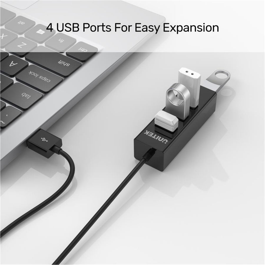Unitek Y-2140 - USB-A 2.0 4-Port High Speed Hub Data Transfer Speed up to 480Mbps. Connect 4 Devices