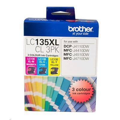 B135XLCMY - Brother LC135XL CMY Colour Pk