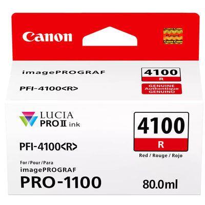 Canon Lucia Pro 225624 PFI-4100 80ml Ink - Red for Canon imagePROGRAF PRO1100