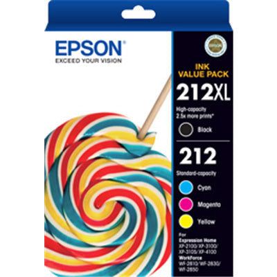Epson    Ink Cartridge Value Pack - 212XL Black + 212 Standard Colour (Cyan / Magenta / Yellow)