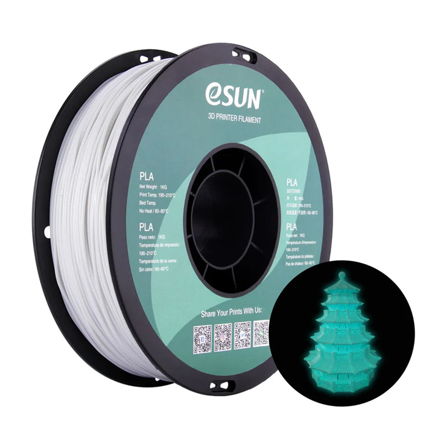 eSun  PLA Luminous Glow in the Dark Filament - Luminous Blue