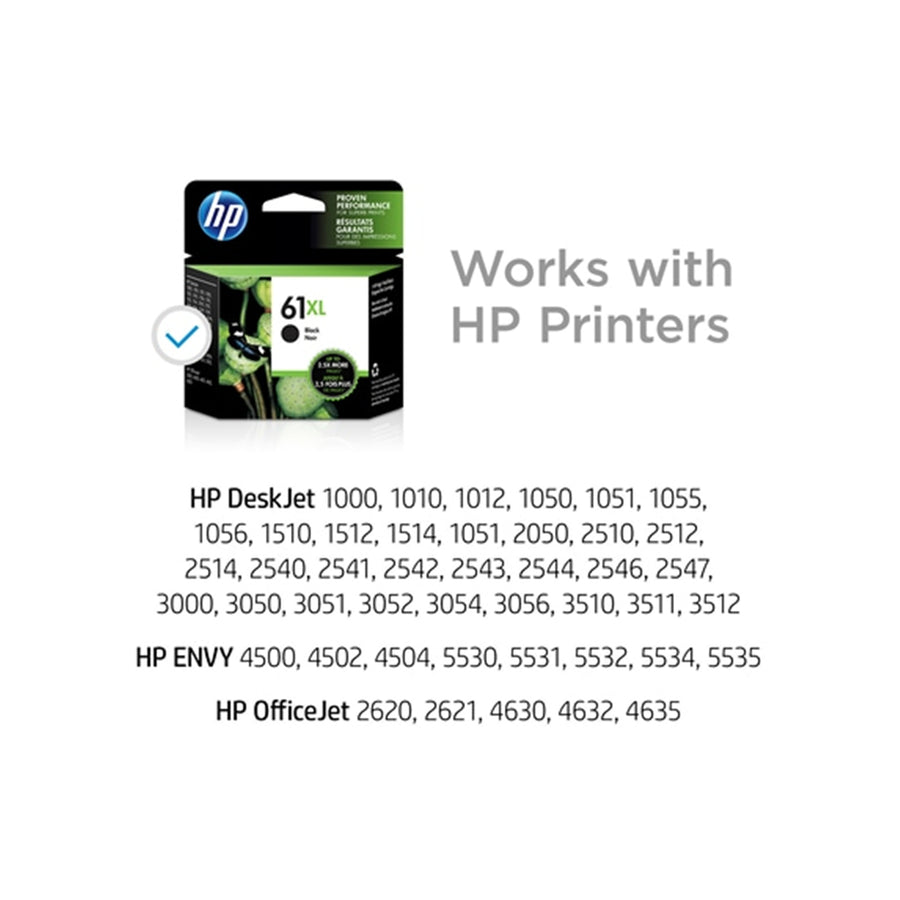 HP #61XL Black Ink CH563WA