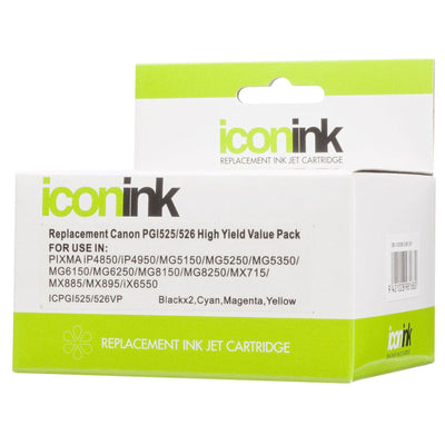 Okin Compatible Ink Value Pack Replacement for Canon PGI525 / CLI526 - BBCMY