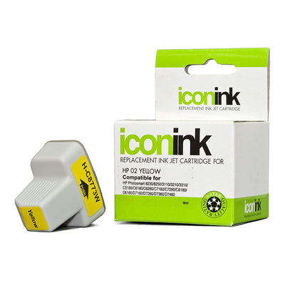 Okin IHP02Y - Icon Remanufactured HP 02 Yellow Ink Cartridge (C8773WA)