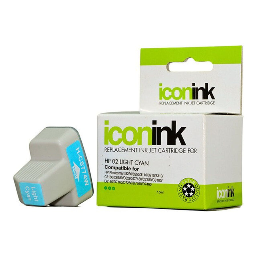 Okin IHP02LC - Icon Remanufactured HP 02 Light Cyan Ink Cartridge (C8774WA)