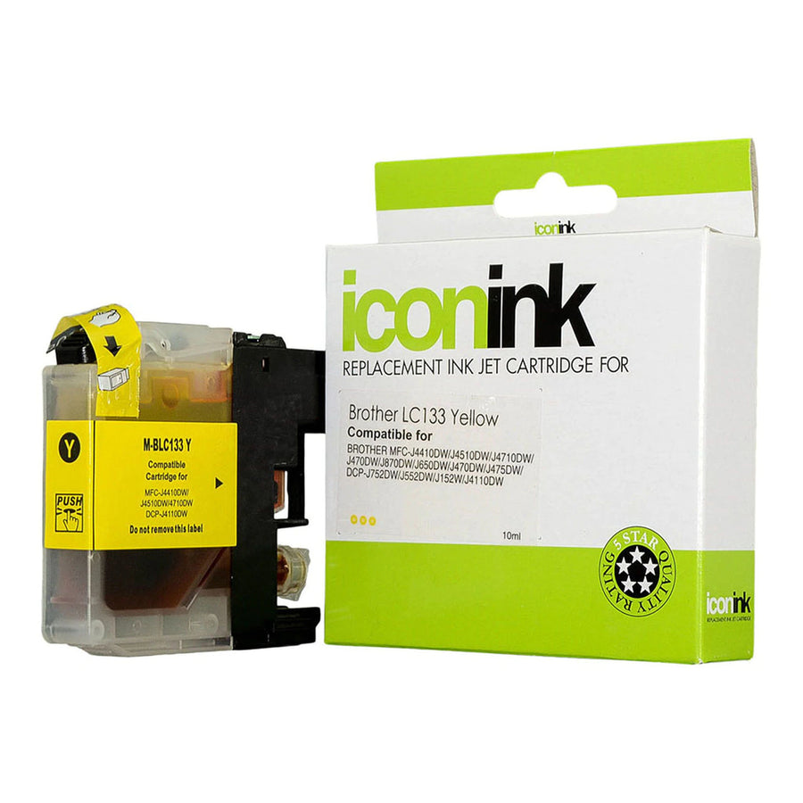Okin IBLC133Y – Icon Kompatible Brother LC133 Gelb Tintenpatrone