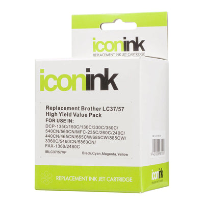 Okin IB3757VP - Icon Compatible Brother LC37 LC57 BCMY Ink Value Pack