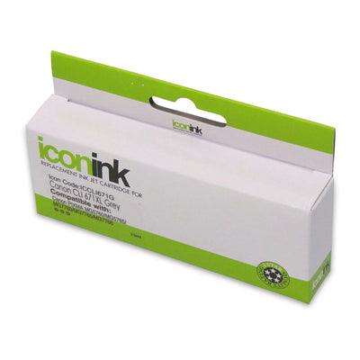 ICCLI671G - Okin Kompatible Canon CLI671XL Graue Tintenpatrone