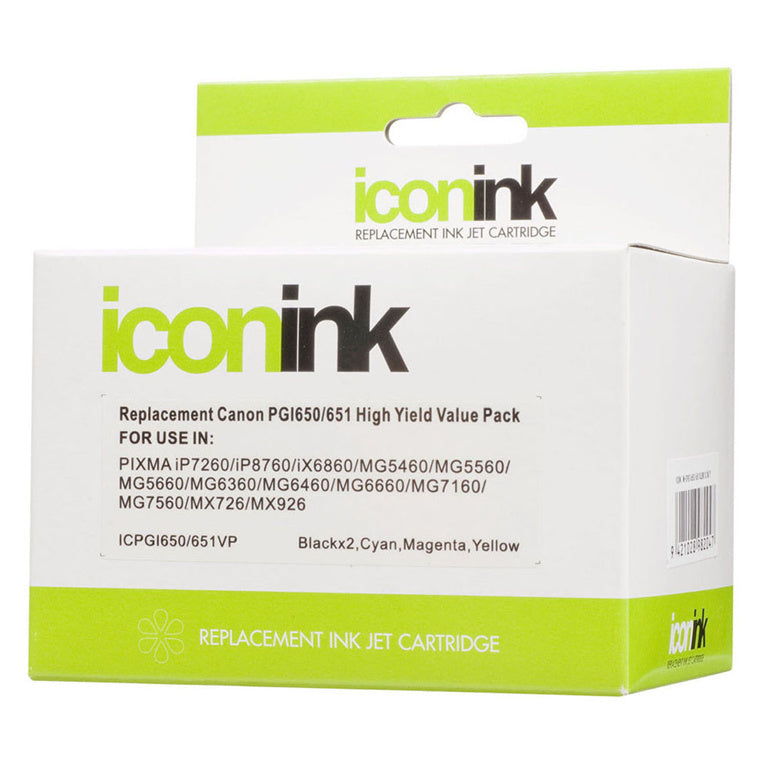 Okin ICPGI650CLI651VP – Icon Kompatibles Canon PGI650 CLI651 BBCMY Tinten-Vorteilspack
