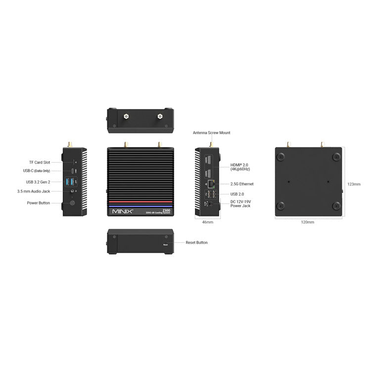 MINIX Intel N300 Fanless Mini PC 16 GB/512 GB Fanless 0dB design