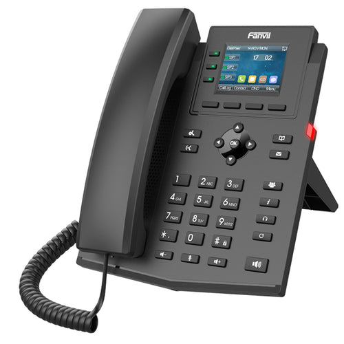 Fanvil X303W Cost effective 2.4" 320x240 colour screen Wi-Fi phone, 4 SIP lines, 6 party conferencing, HD audio, 2.4 & 5GHz, PoE (optional PSU sold separately)