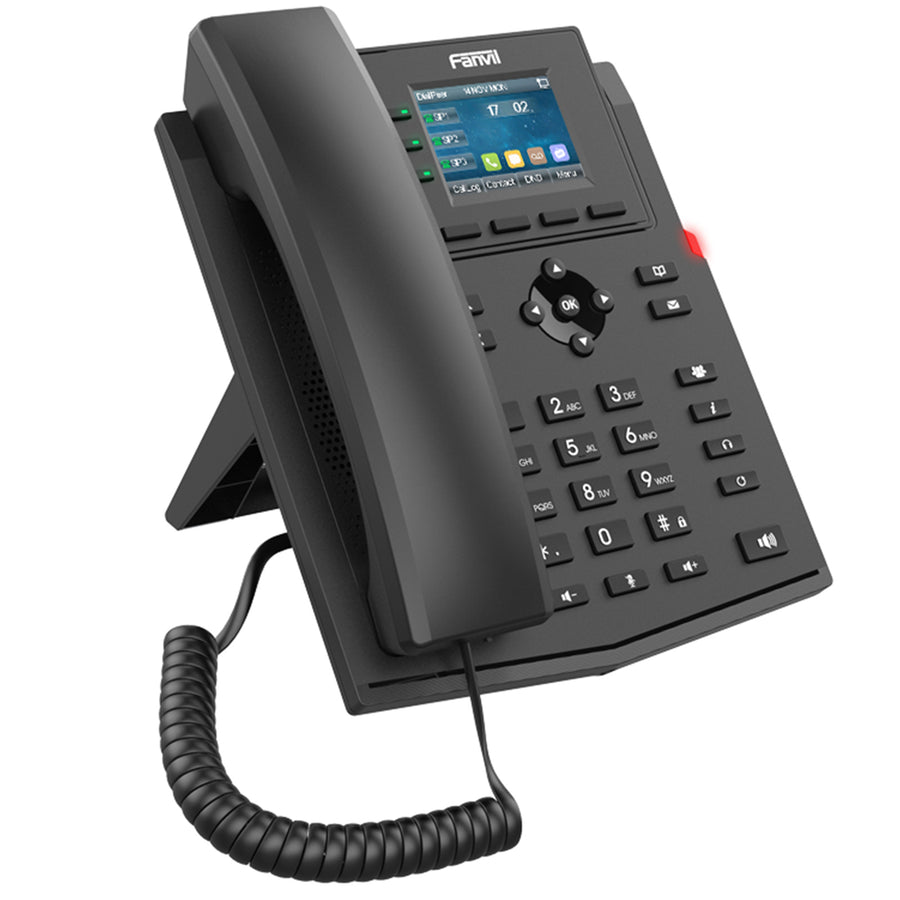 Fanvil X303W Cost effective 2.4" 320x240 colour screen Wi-Fi phone, 4 SIP lines, 6 party conferencing, HD audio, 2.4 & 5GHz, PoE (optional PSU sold separately)