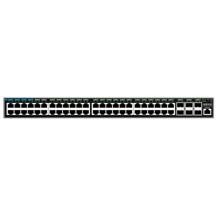 GWN7816P - Grandstream GWN7816P Enterprise Layer 3 Managed PoE++ 802.3bt Network Switch with 48 x GigE and 6 x SFP+