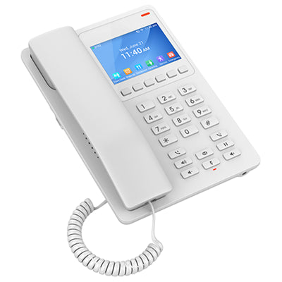 GHP630W - Grandstream GHP630W Desktop Hotel SIP IP Phone with 3.5' Colour LCD, PoE, Dual-band WiFi 6 - White