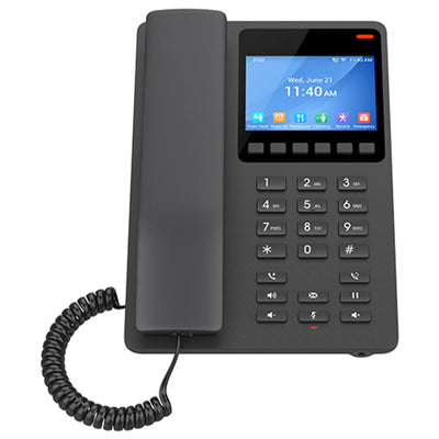 GHP631W - Grandstream GHP631W Desktop Hotel SIP IP Phone with 3.5' Colour LCD, PoE, Dual-band WiFi 6 - Black