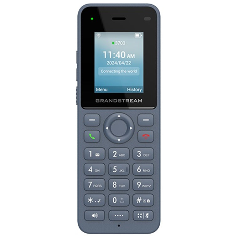 Grandstream WP816 Cordless Wi-Fi IP Phone 1.8" Color LCD / Dual-band Wi-Fi 6 / 2 SIP Accounts / 2 Lines / Bluetooth / USB-C Fast Charging / 6-hour Talk Time / HD Dual-MIC