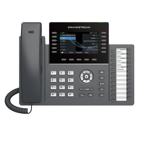 Grandstream GRP2636 12-Line Professional IP Phone - Black - 4.3" LCD Display / 5-way Audio Conferencing / 16 SIP Accounts / Dual-band Wi-Fi / PoE