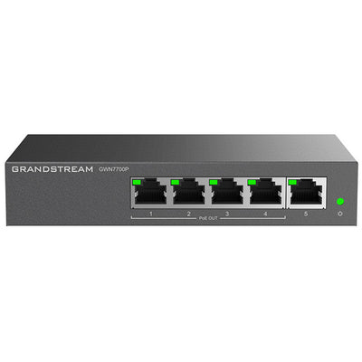 Grandstream GWN7700P 5-Port Gigabit Unmanaged PoE Switch (60W) - 1GbE PoE+ x4
