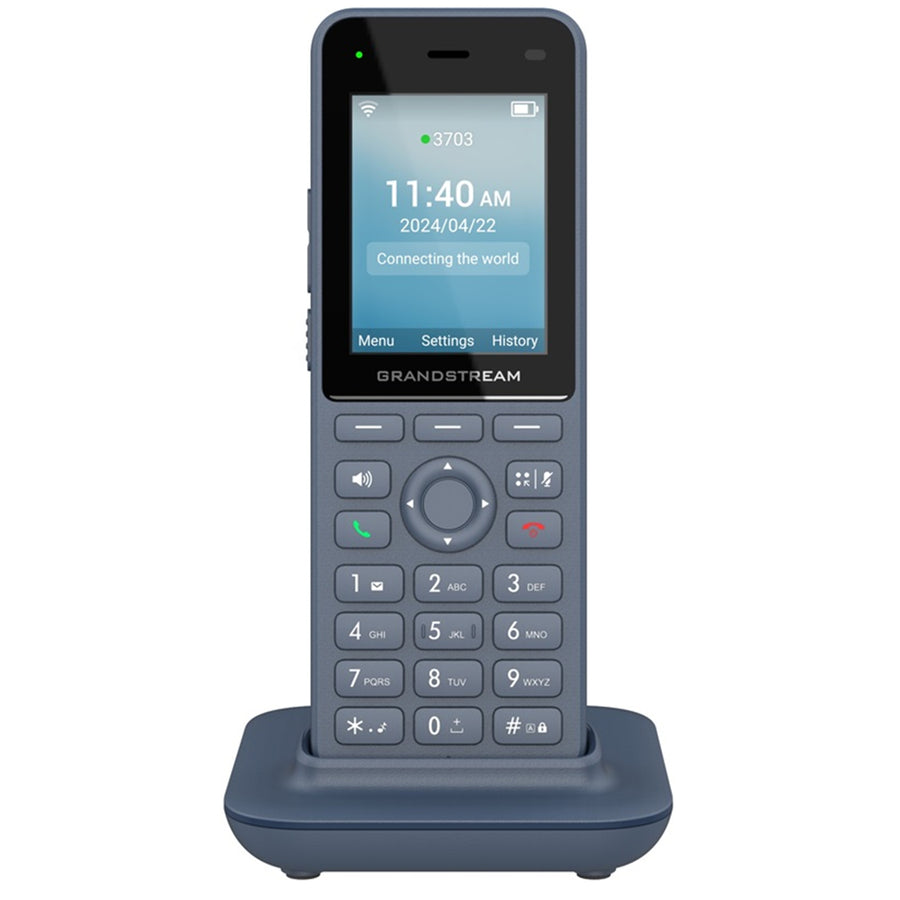 Grandstream WP826 Cordless Wi-Fi IP Phone 2.4" Color LCD / Dual-band Wi-Fi 6 / 3 SIP Accounts / 5-way Audio Conferencing / Bluetooth 5.0 / USB-C Fast Charging / 12-hour Talk Time