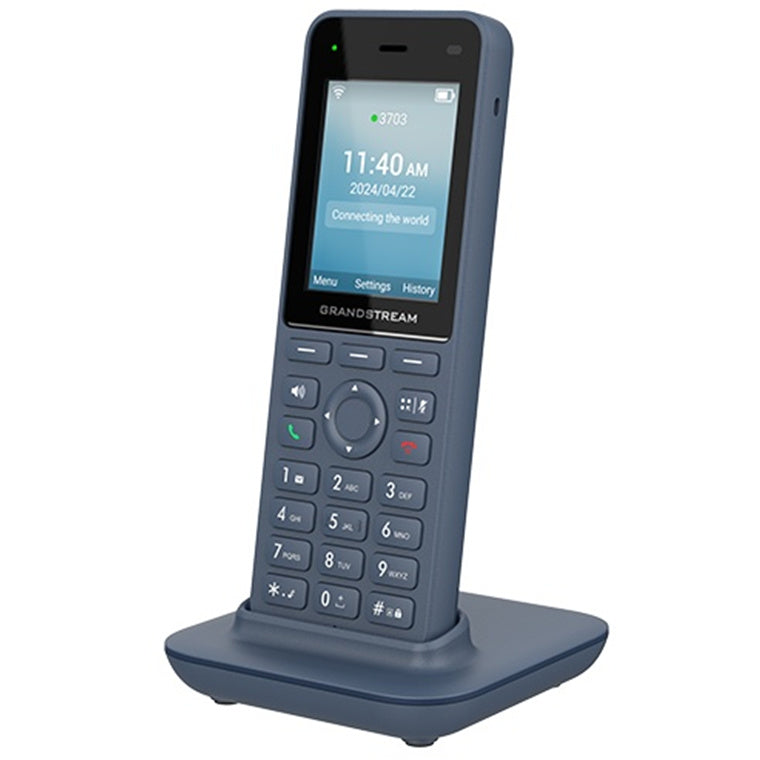 Grandstream WP826 Cordless Wi-Fi IP Phone 2.4" Color LCD / Dual-band Wi-Fi 6 / 3 SIP Accounts / 5-way Audio Conferencing / Bluetooth 5.0 / USB-C Fast Charging / 12-hour Talk Time