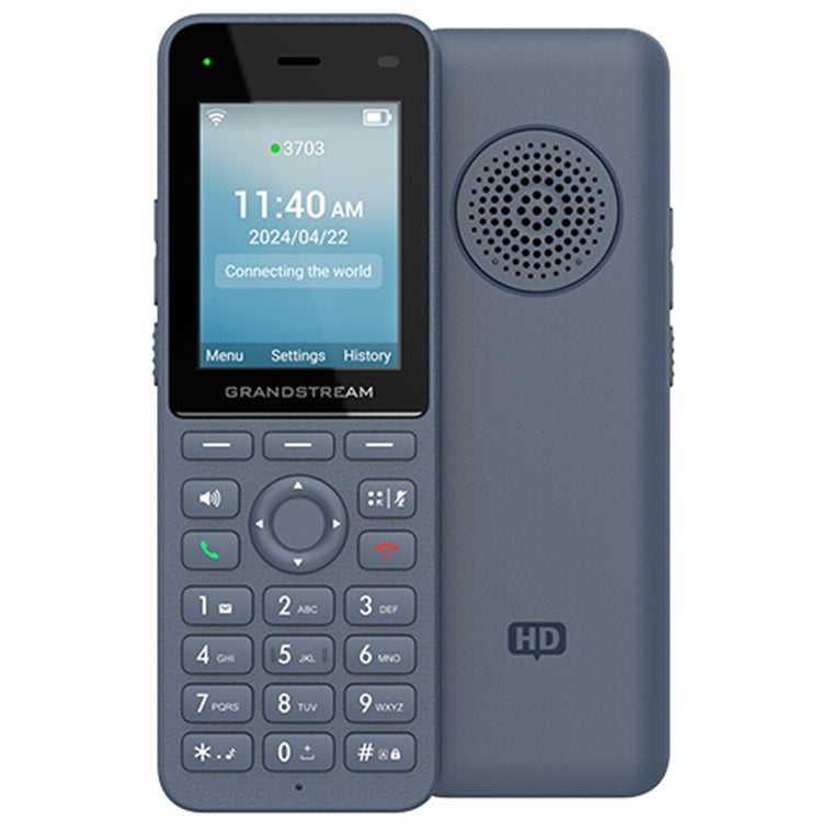 Grandstream WP826 Cordless Wi-Fi IP Phone 2.4" Color LCD / Dual-band Wi-Fi 6 / 3 SIP Accounts / 5-way Audio Conferencing / Bluetooth 5.0 / USB-C Fast Charging / 12-hour Talk Time