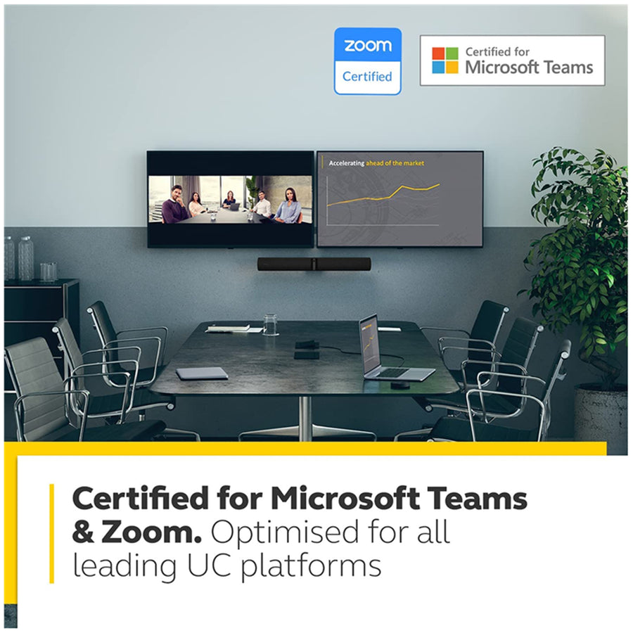 Jabra PanaCast 50 180° Panoramic-4K UHD All-in-One Video Bar - Black - Microsoft Teams Certified