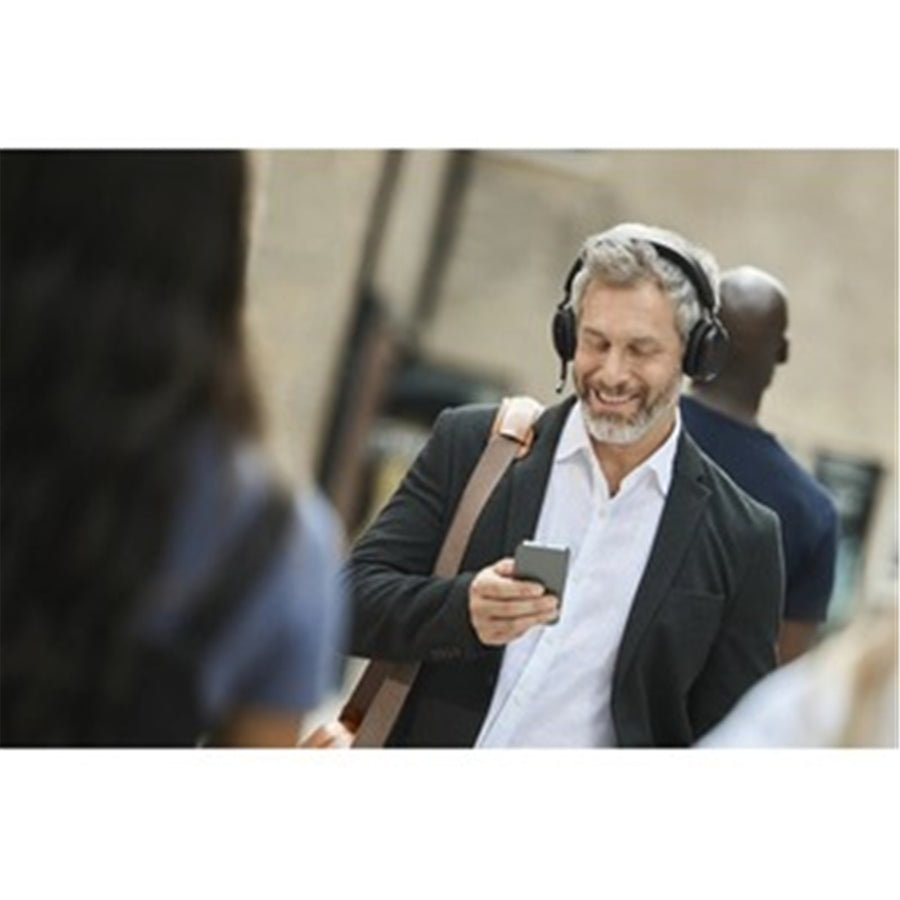 Jabra Evolve2 75 Bluetooth On-Ear Active Noise Cancelling Headset with Charging Stand - Teams Certified