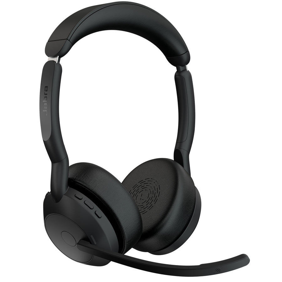 Jabra  Evolve2 55 Bluetooth On-Ear Active Noise Cancelling Headset with Stand - UC Certified