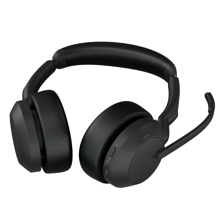 Jabra  Evolve2 55 Bluetooth On-Ear Active Noise Cancelling Headset with Stand - UC Certified