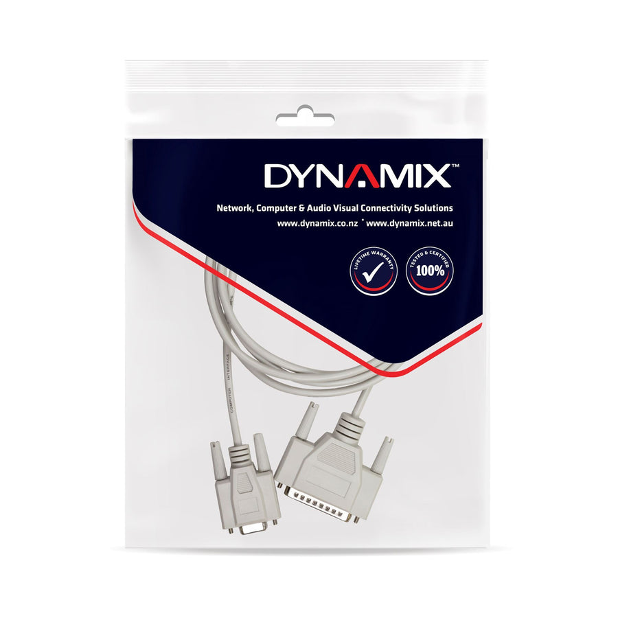 Dynamix C-SERAT-M Serielles Druckerkabel, DB9 Buchse auf DB25 Stecker - 2m