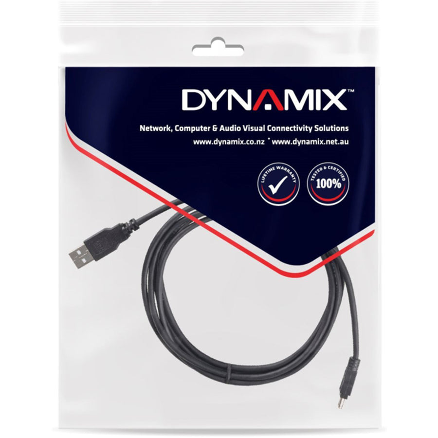 DYNAMIX C-U2AMB-2 - 2m USB 2.0 Mini-B (5-pin) Male to USB-A Male Connectors