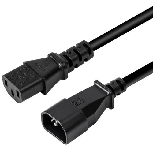 C-POWERC-X0 - DYNAMIX 0.5M IEC Male to Female 10A SAA Approved Power Cord. (C14 to C13) 1.0mm copper core. BLACK Colour.