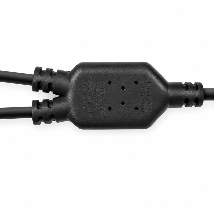 DYNAMIX C-POWERCY - 2M Y Power Cord. 3-Pin Plug to 2x IEC C13 Female Connectors 10A. SAA Approved.