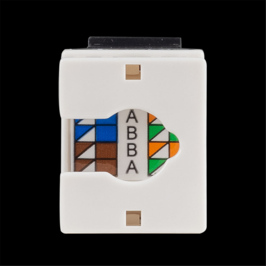 DYNAMIX FP-C6-008 - Cat6 Keystone RJ45 Jack 110 Face Plate . T568A/T568B Wiring. 180 Slimline Jack.