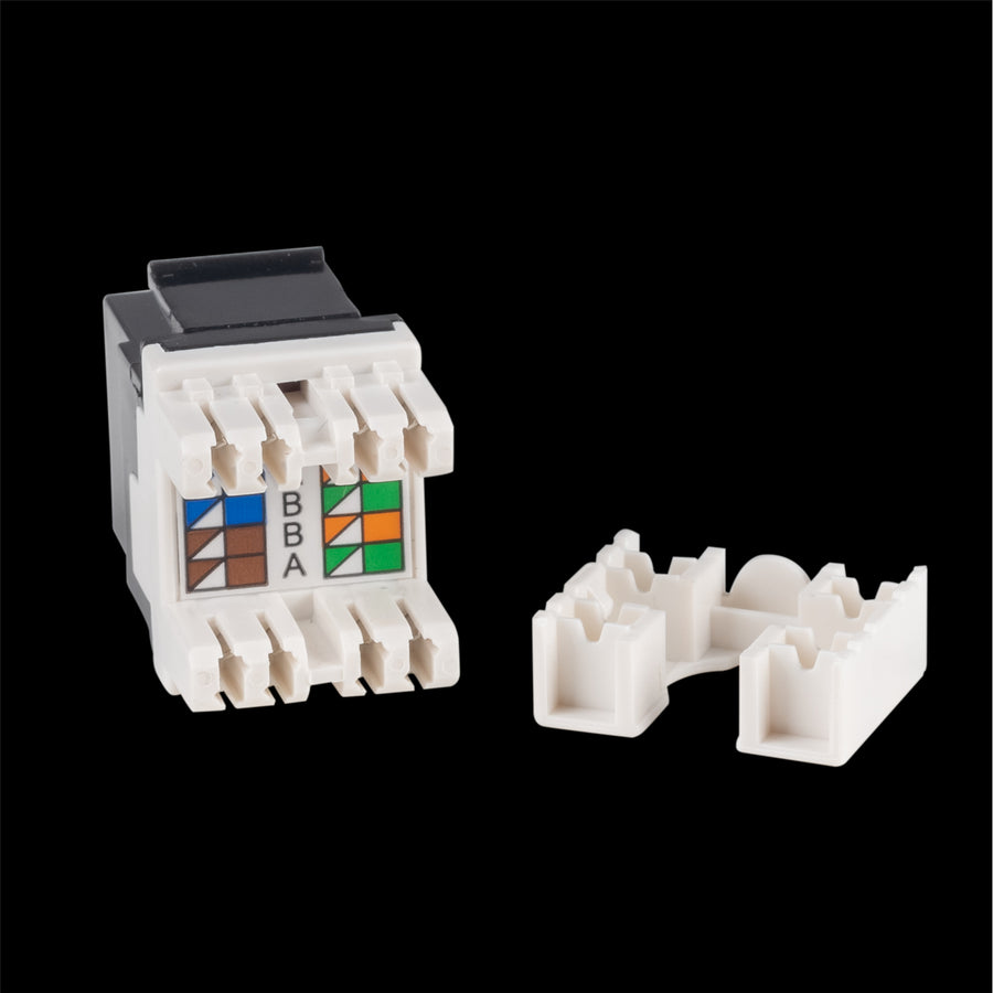 DYNAMIX FP-C6-008 - Cat6 Keystone RJ45 Jack 110 Face Plate . T568A/T568B Wiring. 180 Slimline Jack.