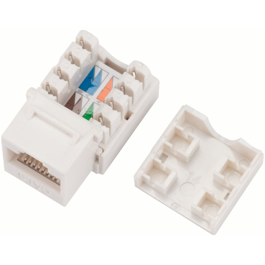 Dynamix FP-C6-002 Cat6 Keystone RJ45 Jack  for 110 Face Plate - T568A/T568B  Wiring - 90deg  Jack