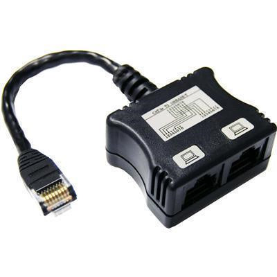 DYNAMIX C-RJ45LT2 - RJ45 Dual Adapter (2x UTP Devices) w/ Short Cable