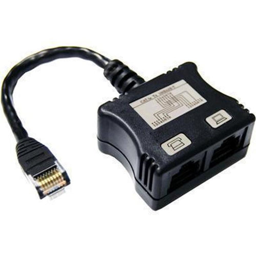 DYNAMIX C-RJ45LT4 - RJ45 Dual Adapter (1x UTP 1x Ph w/ short cable