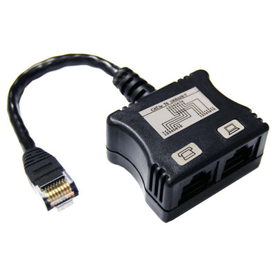 Dynamix C-RJ45LT6 RJ45 Dual Adapter (1x Digital-Telefon und 1x UTP) mit kurzem Kabel