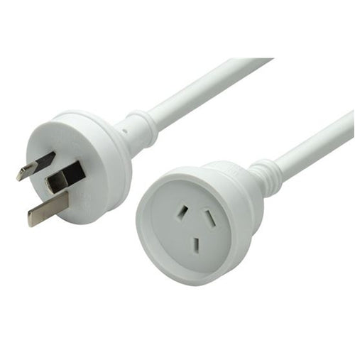 DYNAMIX PEXT5M - 5M 240v 10A Standard Duty Power Extension Lead 3 Core 1.0mm White