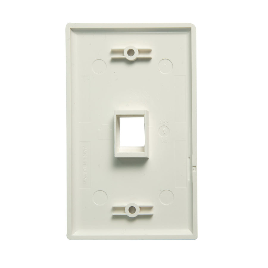 DYNAMIX FP-110-SINGLE - Single Port Face Plate for RJ45 110 Keystone Jacks NOTE Jack Pins at Top of Plate