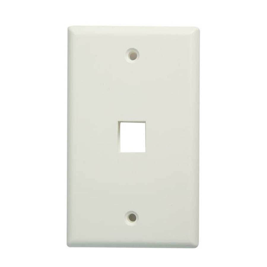 DYNAMIX FP-110-SINGLE - Single Port Face Plate for RJ45 110 Keystone Jacks NOTE Jack Pins at Top of Plate